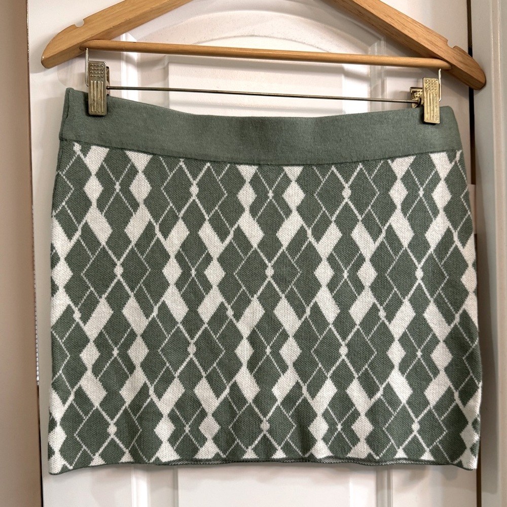BP Argyle Knit Miniskirt